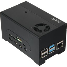 JOY-IT RPI USV PC - Raspberry Pi UPS PC - RPI 4B 4GB, placa UPS, batería 2000mAh, al