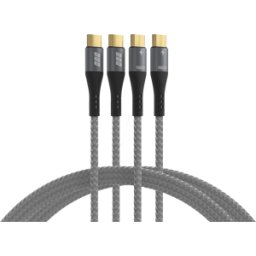 EFB-ELEKTRONIK EFB USB-CC-00006 - Juego de cables USB 2,0 C macho a C macho, 100W, gris, 2 m + 2 m