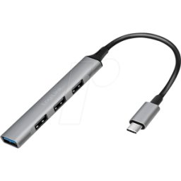 LOGILINK UA0392 - Hub USB 3.0/2.0 de 4 puertos, aluminio, 4xA, delgado, cable USB-
