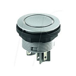 SCHLEGEL STLRGO1 - Pulsador - 1 NO + 1 NC, plata, anillo led verde