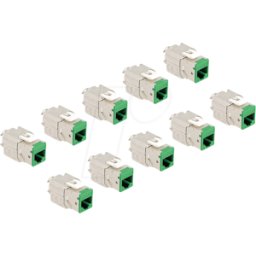 DELOCK 88116 - Keystone RJ45 hembra a LSA Cat.6A verde juego 10 piezas
