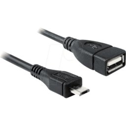 DELOCK 83183 - Cable USB 2.0, conector macho Micro B a hembra, 0,5 m