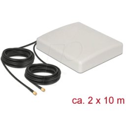 DELOCK 89891 - Antena LTE, 2 conectores macho SMA direccional RG-58, 10 m, beig