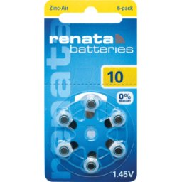 RENATA AIR 10 - Batería para audífonos, zinc-aire, 5,8 x 3,6 mm, A