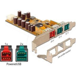 DELOCK 89655 - Tarjeta PCI Express Delock PoweredUSB > 24 V + 2 x 12 V.