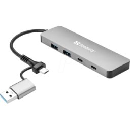 SANDBERG 136-64 - Hub USB 3,0, 2x USB-A + 2xUSB-C.