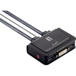 LEVELONE KVM0260 - Cable de 2 puertos, conmutador KVM, DVI, USB, audio
