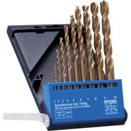 PFERD TOOLS PFERD 25298002 - Juego de taladro espiral HSSE, INOX, DIN 338, 10 piezas.