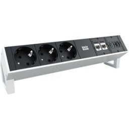 BACHMANN BACH 902.302 - Tira de zócalo de 3 vías, 2x CAT6a, 1x HDMI, USB3.