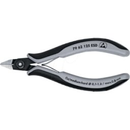 KNIPEX KN 79 62 125 ESD - Alicates de corte diagonal ESD, en punta, 125 mm, sin bisel