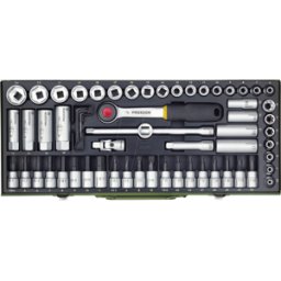 PROXXON 23112 - Juego de zócalo mixto, 3/8", 65 piezas
