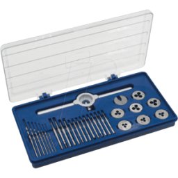 DONAU MGS1025 - Juego de machos de roscar, M1 - M2,5, 30 piezas