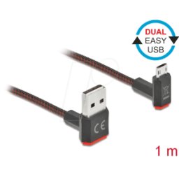 DELOCK 85266 - Cable doble Easy USB 2.0, a ud En micro B St, de, de, 1,0 m