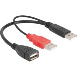 DELOCK 65306 - Cable Y 2 x USB 2.0 Tipo-A macho > 1 x USB 2.0 Tipo-A hembra 20