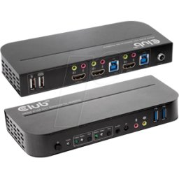 CLUB 3D C3D CSV-1382 - Conmutador KVM de 2 puertos, HDMI, USB, audio