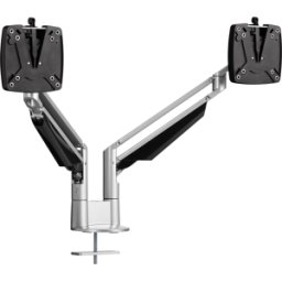 NOVUS 9904019000 - Soporte para monitor, 2 pantallas, montaje en mesa, plateado, 2