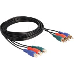 DELOCK 85390 - Cable de vídeo Cinch RGB 3 x macho a 3 x hembra 1 m