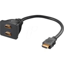 GOOBAY 68784 - Cable adaptador, conector HDMI macho a 2 tomas HDMI hembra