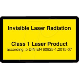 PICOTRONIC PICO 70119558 - Etiqueta de advertencia láser inglesa DIN EN 60825, clase 1, 38x