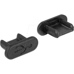 DELOCK 64007 - Tapa protectora, conector USB 2.0 Micro-B, 10 unidades, negro