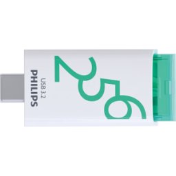PHILIPS MEDIA PHI FM25FD175B - Memoria USB, USB 3,2 Gen 1, 256 GB, USB-C Click Spring Green