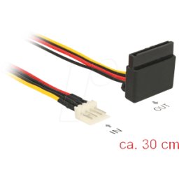 DELOCK 85511 - Power cable SATA 15-pin latch type with angled top > floppy 4-pi