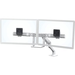 ET 45-476-216 - Brazo de monitor dual ERGOTRON HX en blanco, montaje en mesa