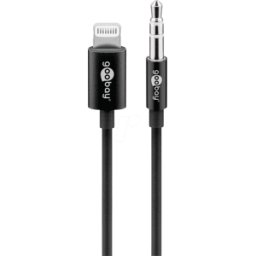 GOOBAY 66805 - Cable de conexión de audio Lightning (3,5mm), 1m, negro