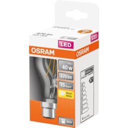 LEDVANCE GMBH OSR 075435421 - Lámpara LED STAR B22d, 4 W, 470 lm, 2700 K, filamento