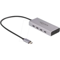 DELOCK 64235 - Concentrador USB Tipo-C > 5x USB-C, 1x PD, 85 W