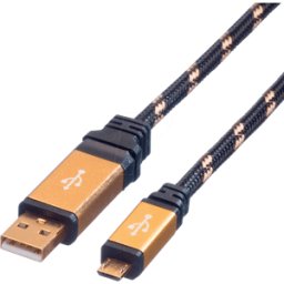 ROLINE GOLD ROLINE 11028825 - Cable USB 2,0, macho a macho Micro-B, 0,8 m..