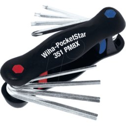 WIHA 351 PM8X - Juego de llave de pin, llave Allen, 0,7-2, ranurado, PH, 8 pieza