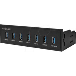 LOGILINK UA0342 - Panel frontal, 5,25, 7x USB 3.0 tipo-a, puerto de carga r&aacute