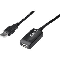DIGITUS DA-73102 - Cable USB 2.0, conector macho A a conector hembra A, 20 m