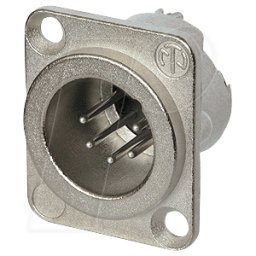 NEUTRIK NC5MD-LX - Conector macho de montaje en panel XLR de 5 vías, platead