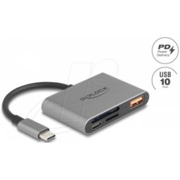 DELOCK 91016 - Lector de tarjetas USB-C™ para tarjetas de memoria SD y Micro SD