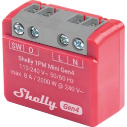 SHELLY 1PMMINIG4 - Shelly 1PM Mini Gen4, 1-Kanal, BT Matter Zigbee Wi-.Fi, max. 8 A