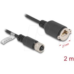 DELOCK 80453 - Cable M12 Codificado D de 4 pines hembra a RJ45 hembra para inst