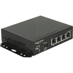 DELOCK 87704 - Switch, 4 puertos, Gigabit Ethernet, SFP