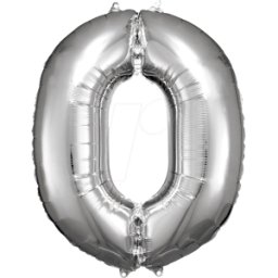 AMSC BALLON 0 SI - AMSCAN Foil Globo Número 0 plata