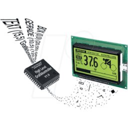DISPLAY VISIONS EA IC202-PGH - Controlador gráfico para pantallas de 128x64 píxeles con HD 6120
