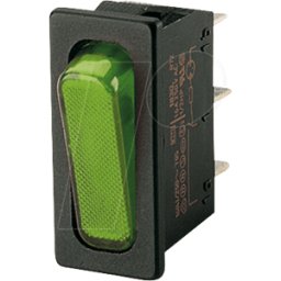 MARQUARDT WIPPE 1830.3118 - Interruptor basculante, 1 apagado, negro-verde