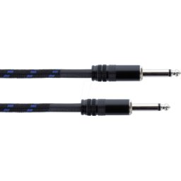 CORDIAL EI 1,5 PP-TW-BL - Cable de audio, conector mono de 6,3 mm, chaqueta textil negro/a