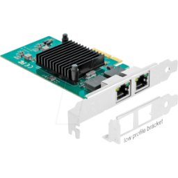 DELOCK 89021 - Tarjeta de red, PCI Express, Gigabit Ethernet, 2 RJ45