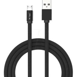 V-TAC VT-5341 B - Cable de carga y sincronización, USB a -> Micro, 1,0 m, a