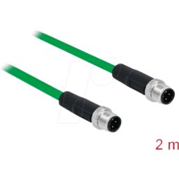 DELOCK 85918 - Cable de red conector macho M12 codificado en D de 4 clavijas> c