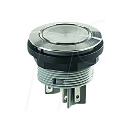 SCHLEGEL SVATLRWO1 - Pulsador - 1 NO + 1 NC, acero inoxidable, anillo led blanco