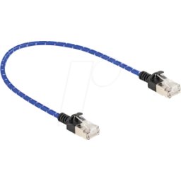 DELOCK 80375 - Cable de red RJ45 Cat.6A U/FTP Slim 0,3 m azul