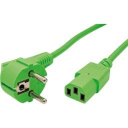ROLINE NKSK 200 GN - Cable de red, conector con toma de tierra, rosca, 1,8 m, verde,