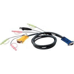 ATEN 2L-5303U - Cable KVM VGA, USB y audio, negro, 3,0 m
